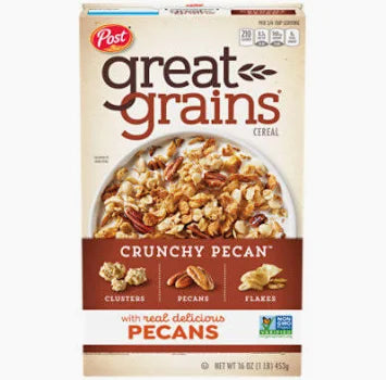 Post Great Grains Crunchy Pecan Heart Healthy Whole Grain Breakfast Cereal - 16 Oz