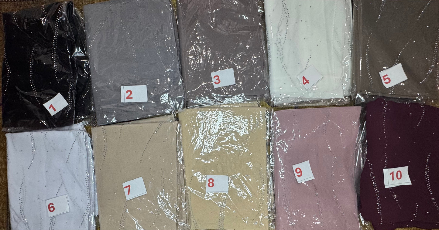 Hijab with Sparkling Rhinestone Accents