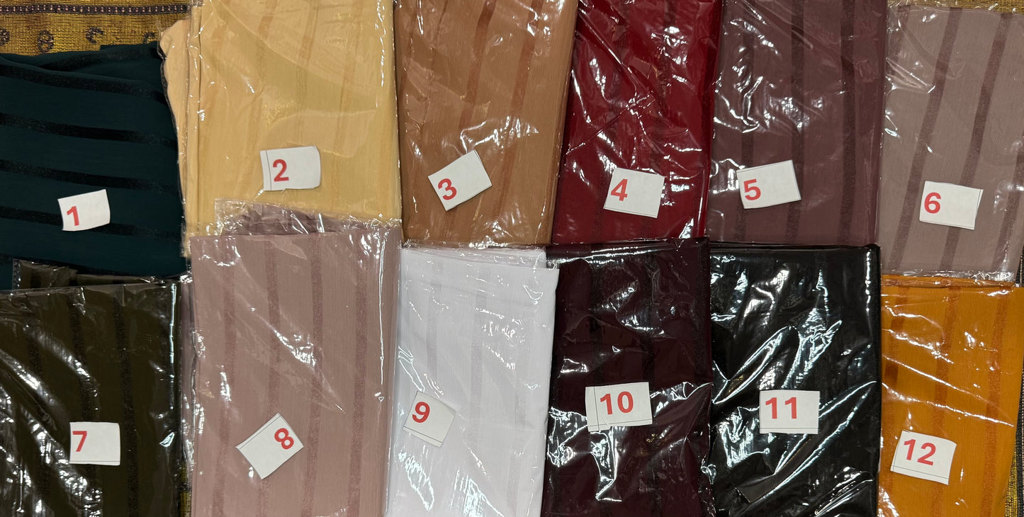 Striped Textured Chiffon Hijab