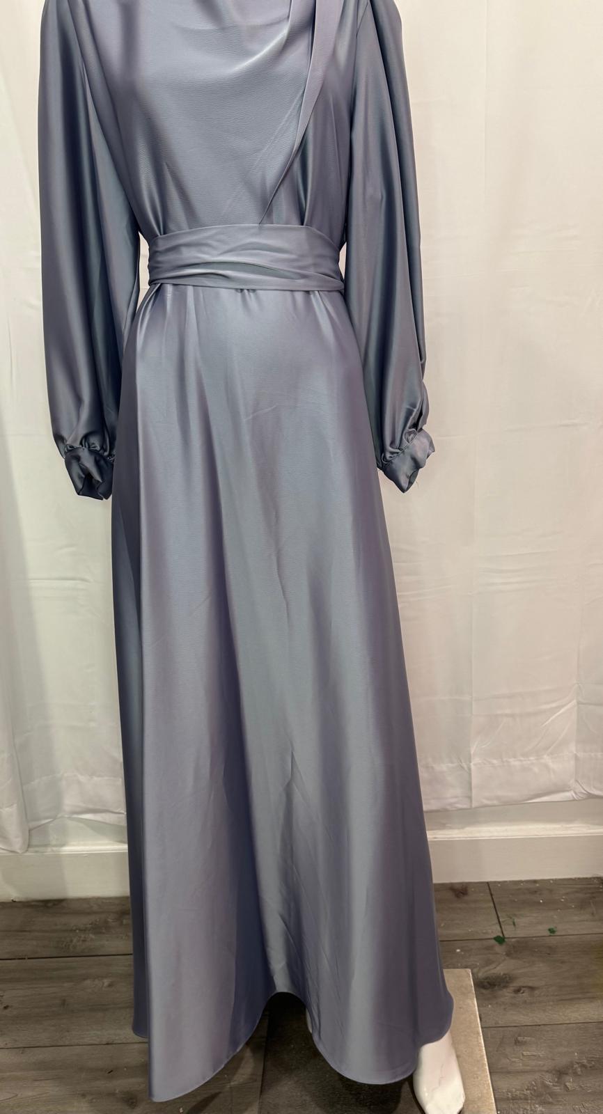 Gray Pattern Evening Dress