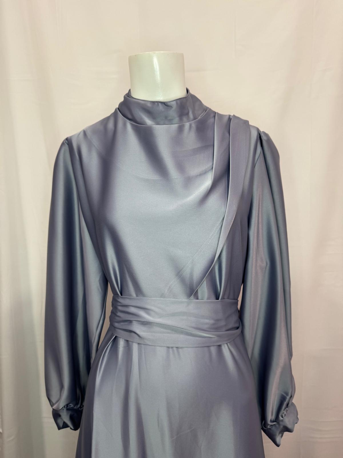 Gray Pattern Evening Dress