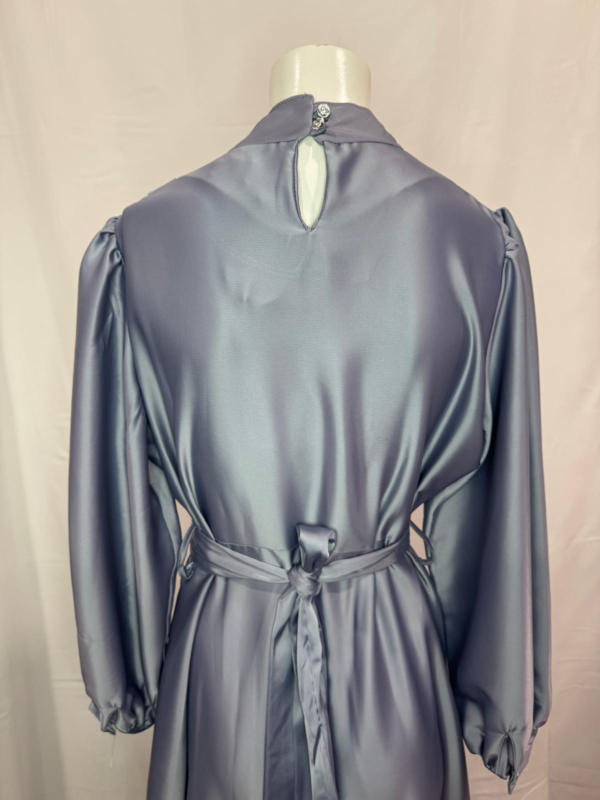 Gray Pattern Evening Dress