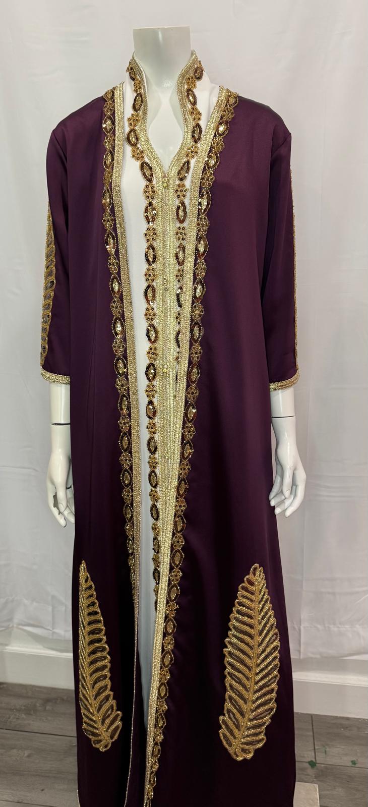 Dark Purple Event Kaftan/Dress 2 pieces