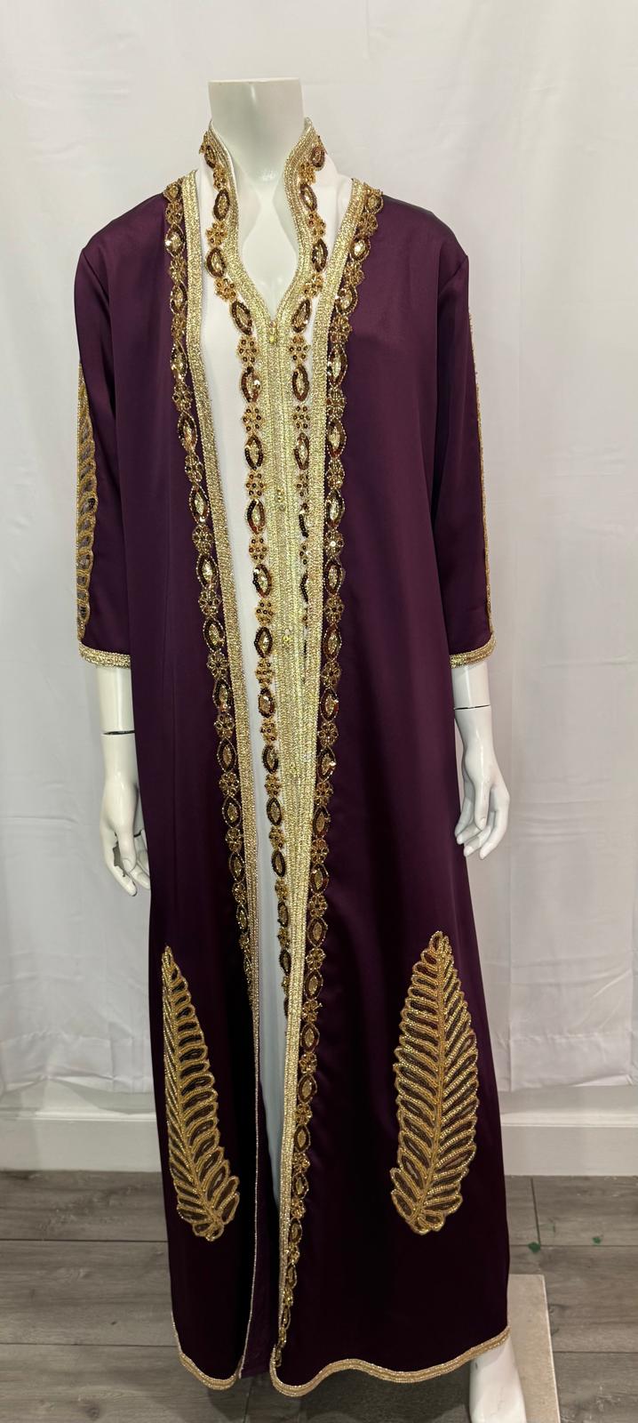 Dark Purple Event Kaftan/Dress 2 pieces