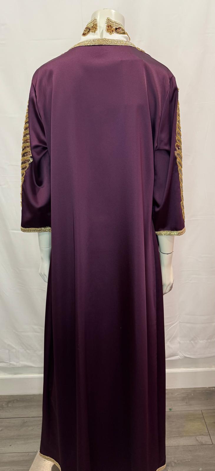 Dark Purple Event Kaftan/Dress 2 pieces