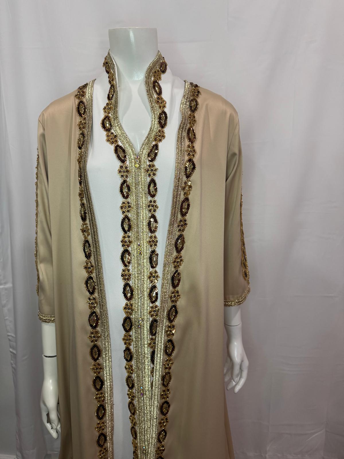 Kaki Event Kaftan/Dress 2 pieces