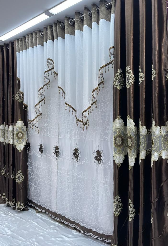 Layered Curtains Brown