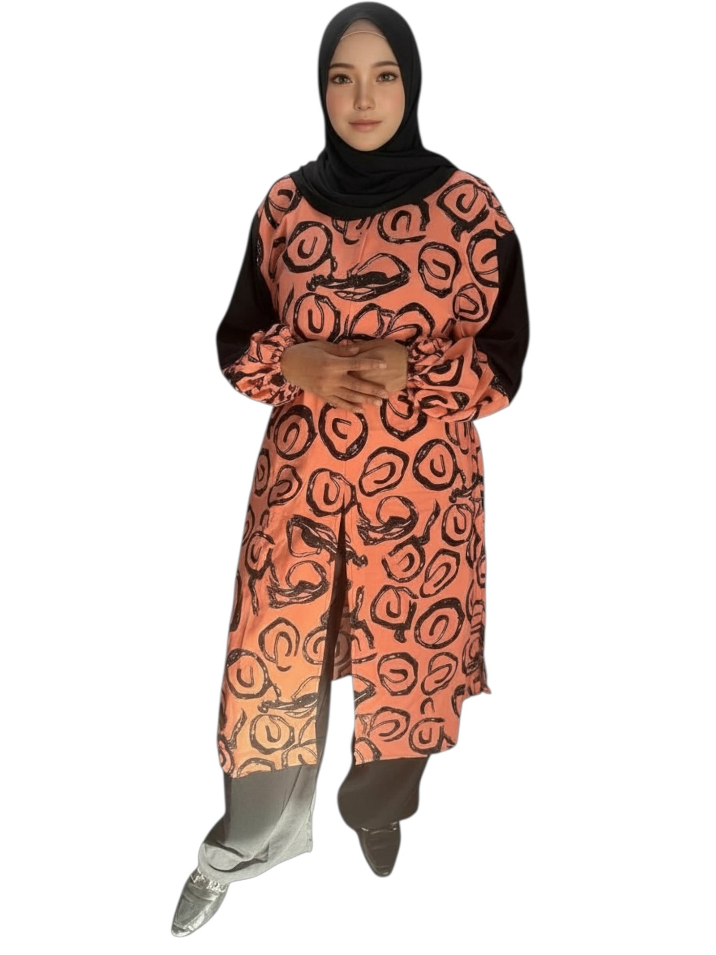 Saffron Noir Printed Tunic Set