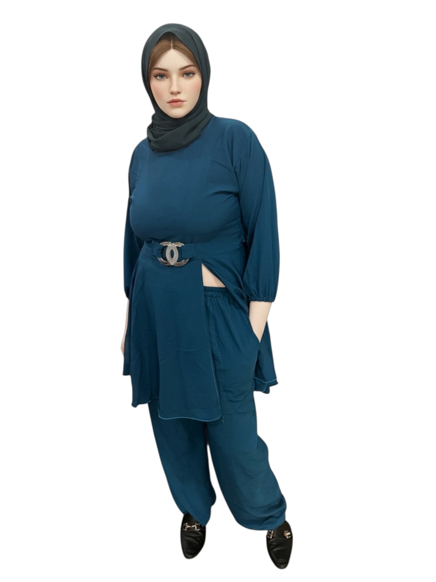 Azure Elegance Tunic Set