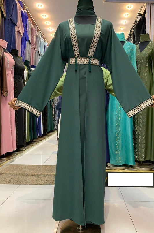 Emerald Green Embellished Abaya
