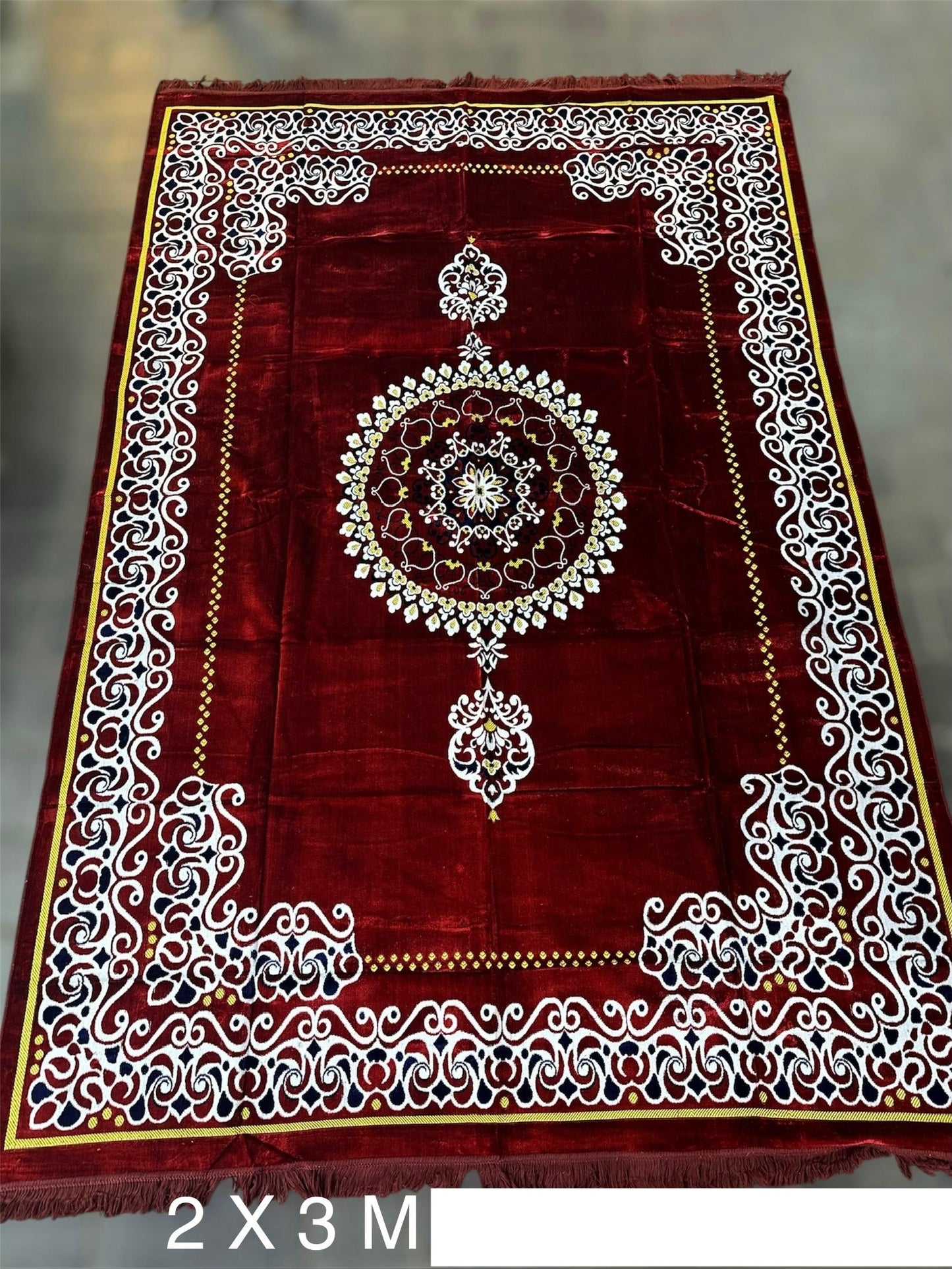 Burgundy Noor Mandala Grand Prayer Mat (Extra-large size)