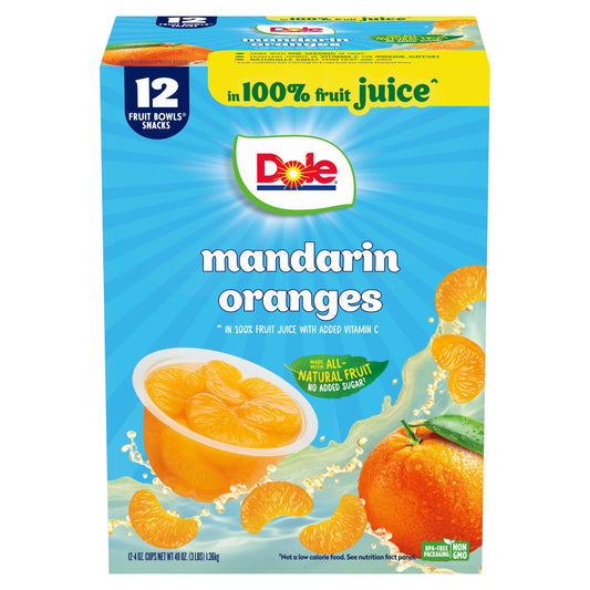 Dole Fruit Bowls Mandarin Oranges in 100% Fruit Juice, 4 oz