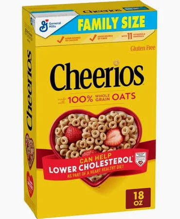 Cheerios, Heart Healthy Gluten Free Breakfast Cereal, Family Size, 18 oz