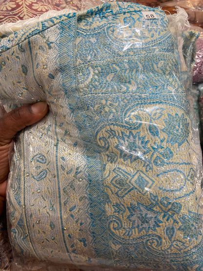 Paisley Open Pashmina Cashmere Abaya SIZE 58