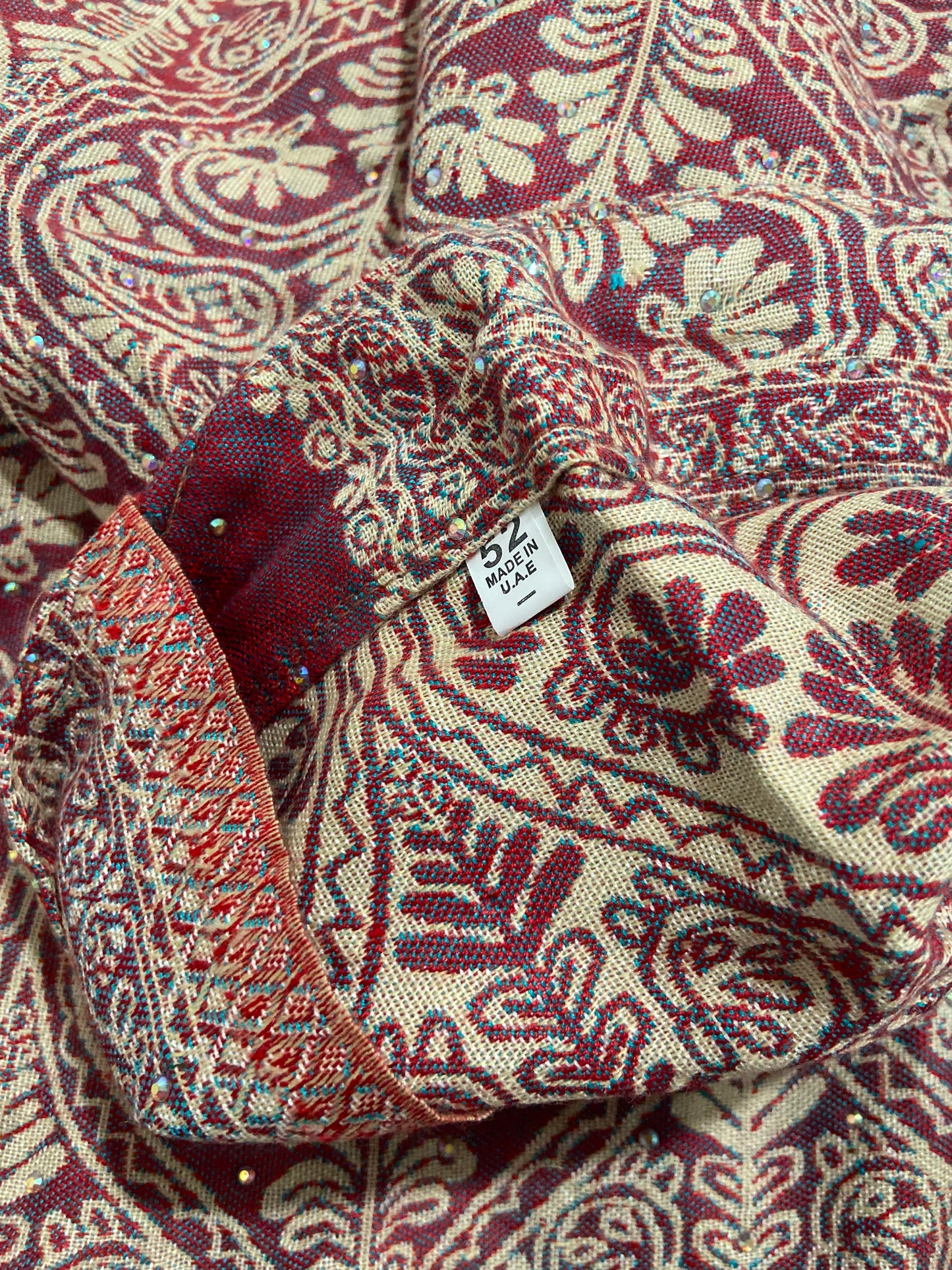 Paisley Open Pashmina Cashmere Abaya SIZE 52