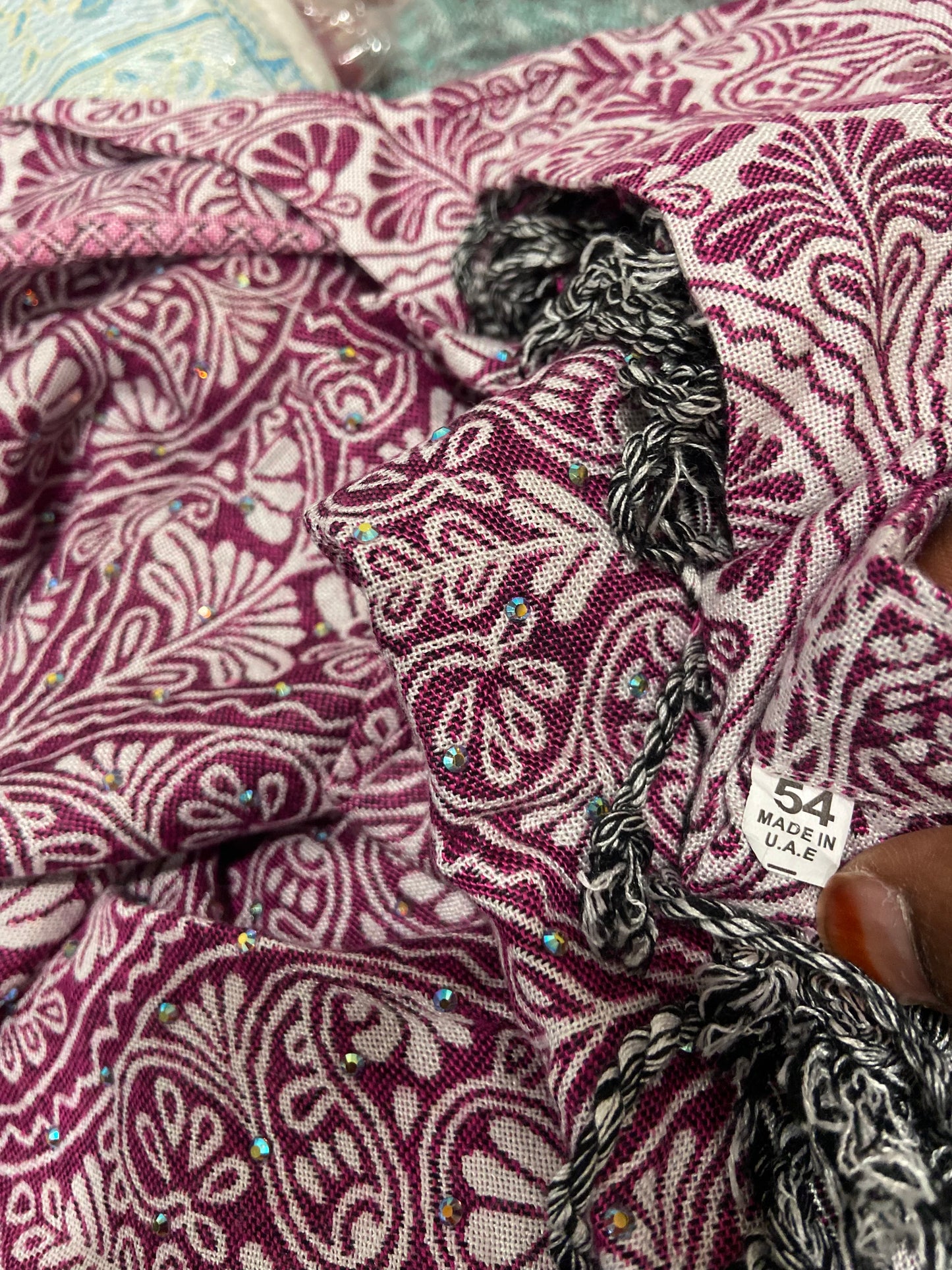Paisley Open Pashmina Cashmere Abaya SIZE 54