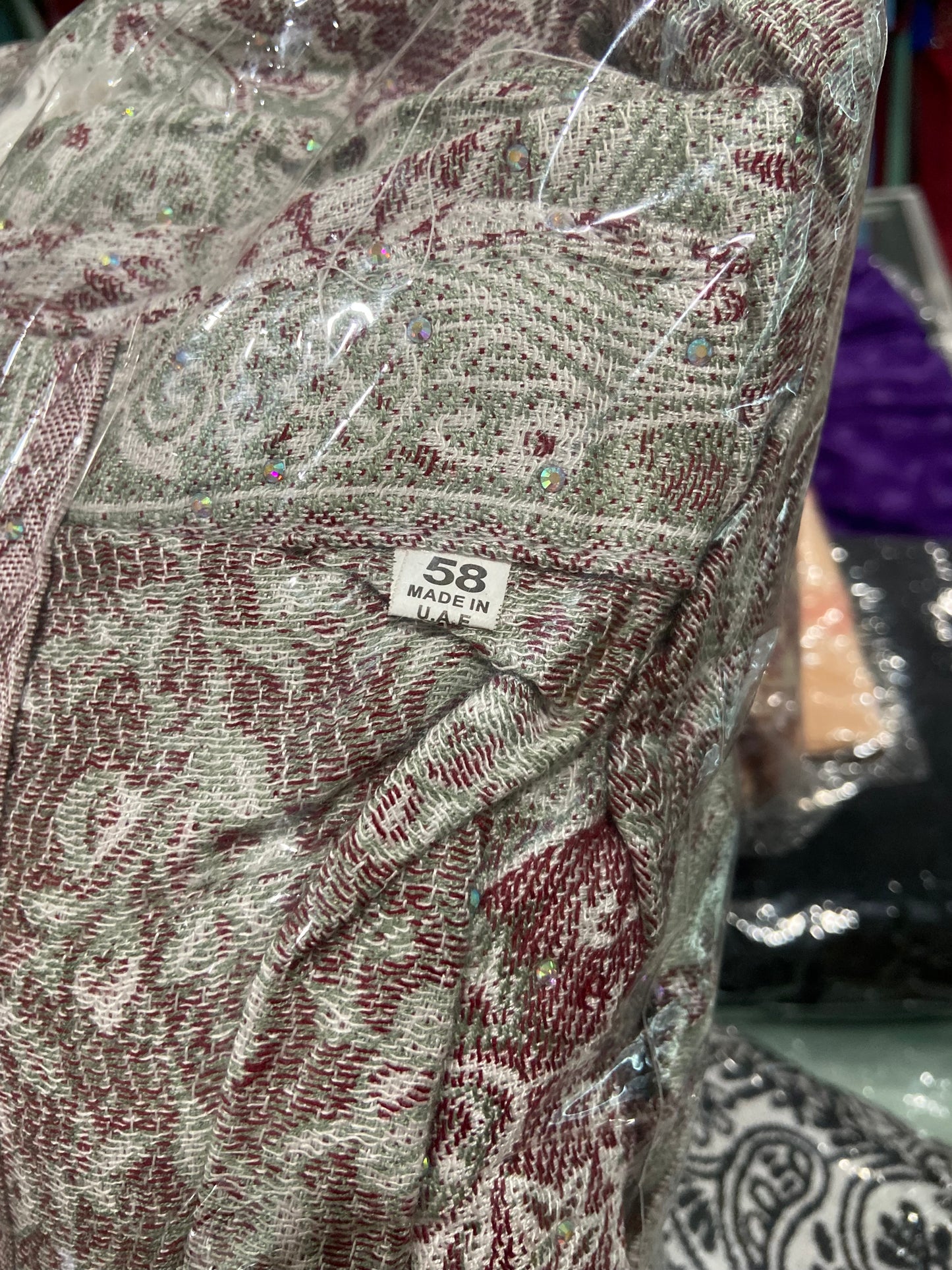 Paisley Open Pashmina Cashmere Abaya SIZE 58