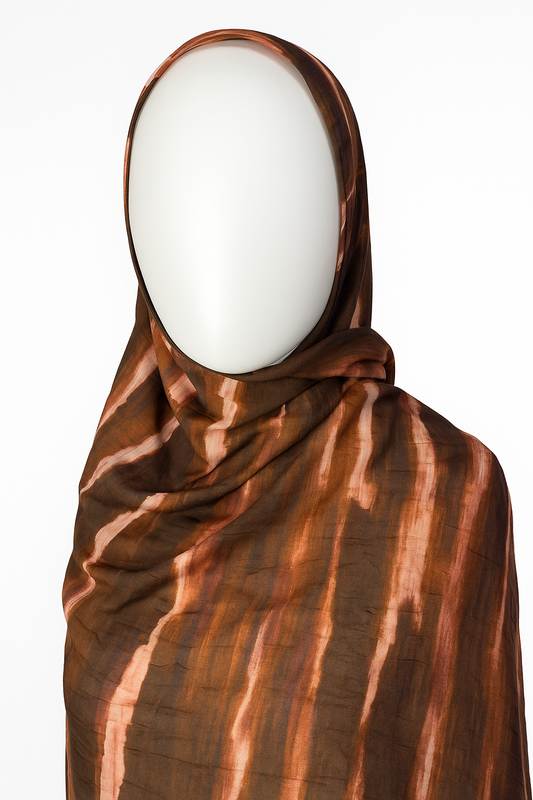 Earth-toned abstract Print Hijab from Turkey