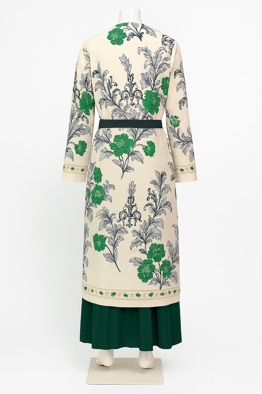 longline open abaya-style dress 3 pieces  skirt
