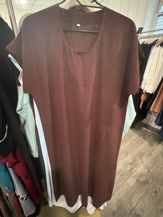 Ramadan Wrinkle Sleeveless Long Dress for Women Abaya