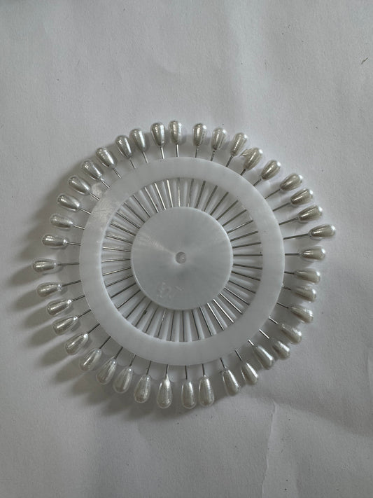 Multicolor  and white Pearl Head Hijab Pin Wheel – 40 Pcs