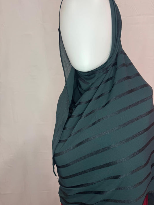 Striped Textured Chiffon Hijab