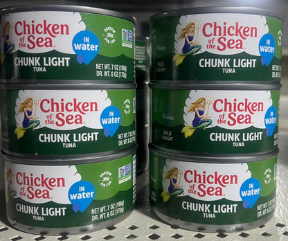 Chicken of the Sea Chunk Light Tuna in Water,7 oz Can