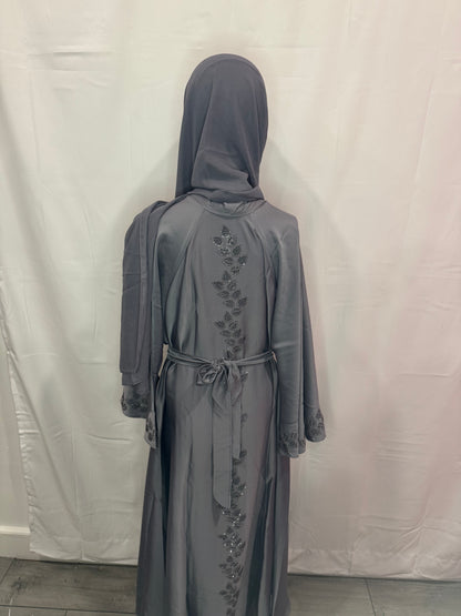 Midnight Ash Embellished Abaya
