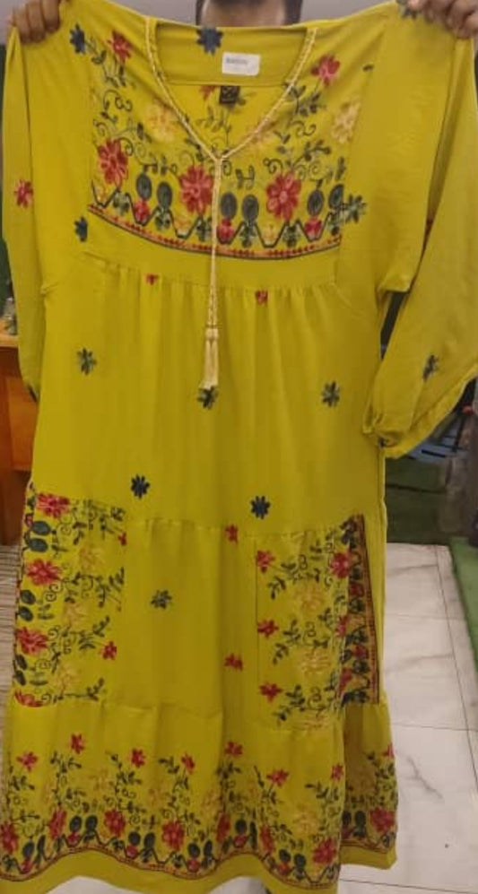 Floral Embroidered Boho Dress