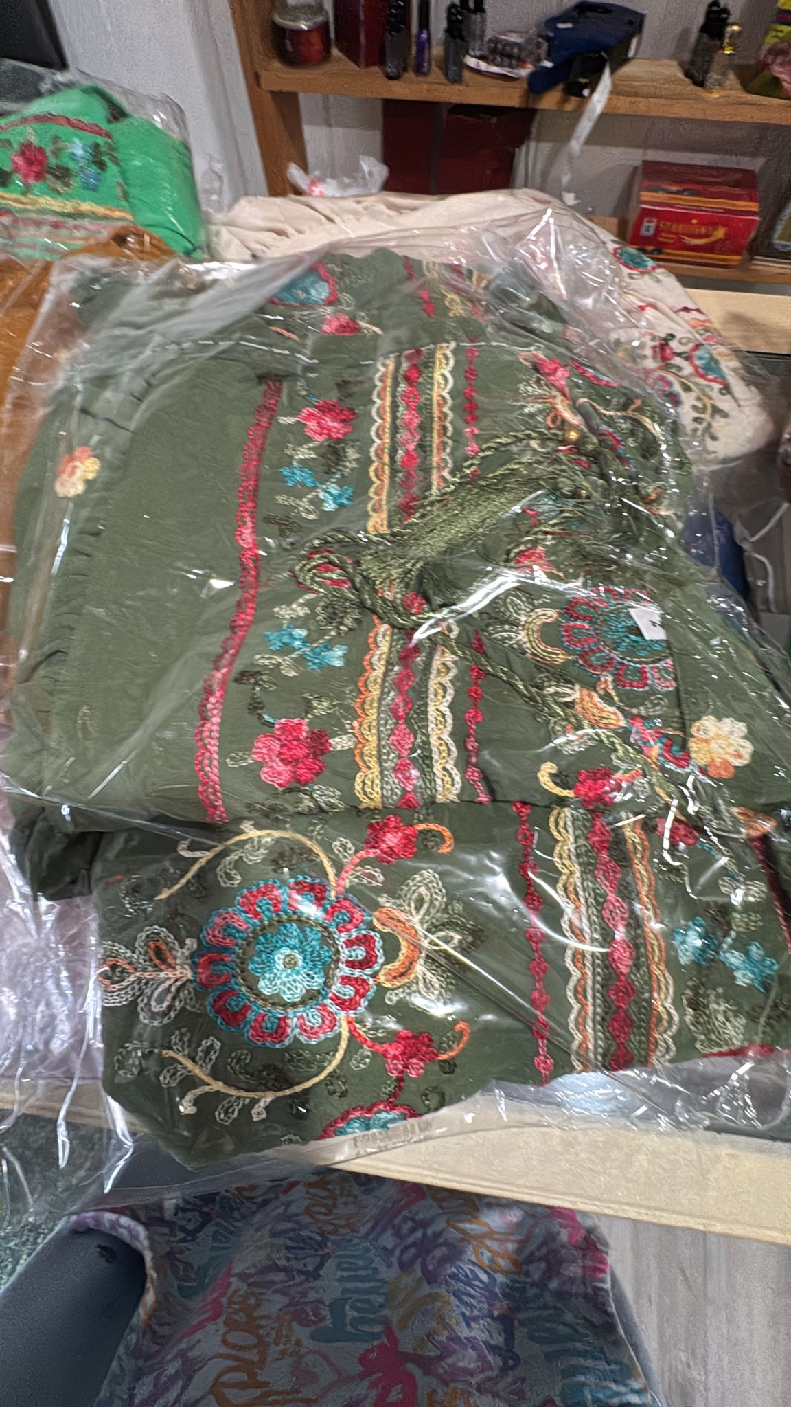 Dark Green Egyptian cotton kaftan dress
