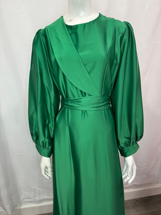 Green Pattern Evening Dress