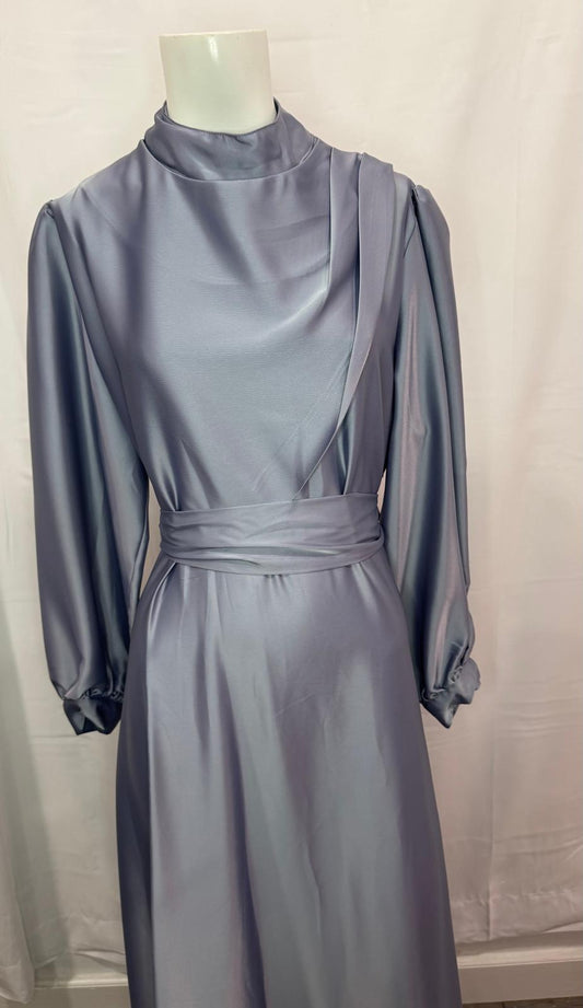 Gray Pattern Evening Dress