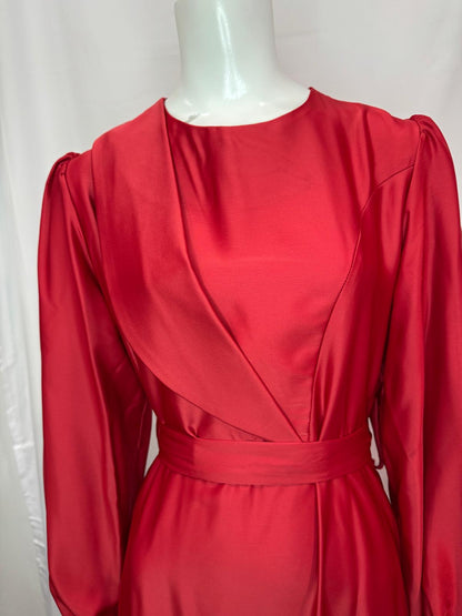 Red Pattern Evening Dress