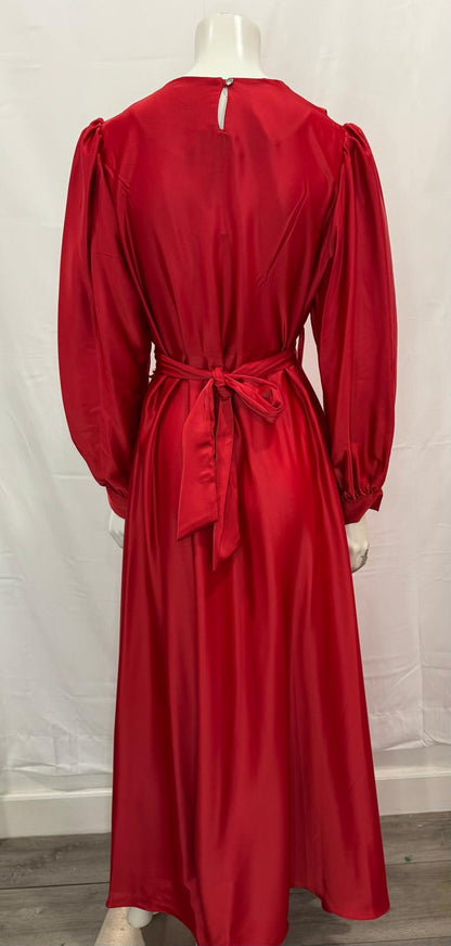 Red Pattern Evening Dress