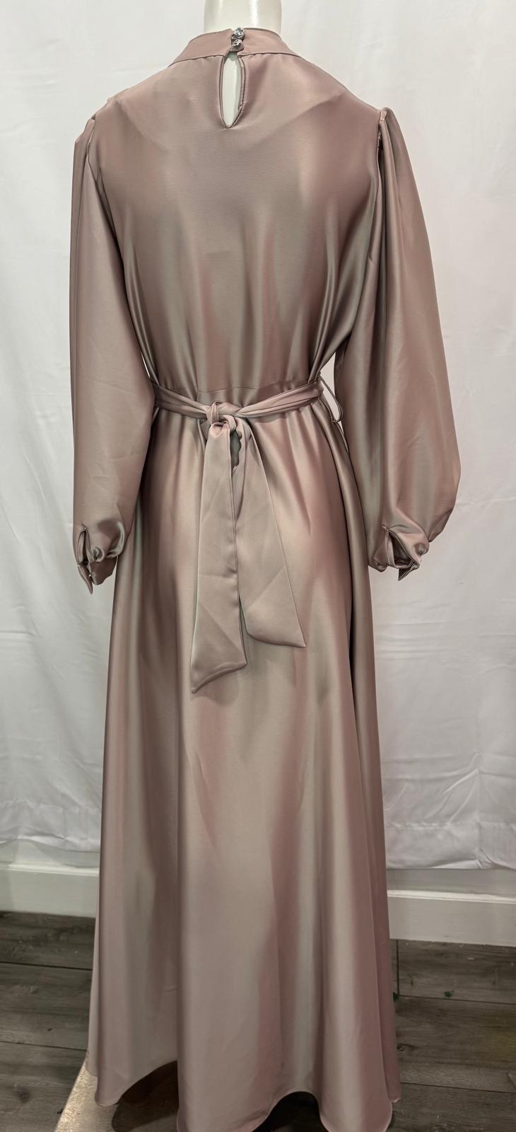 Cream  Pattern Evening Dress