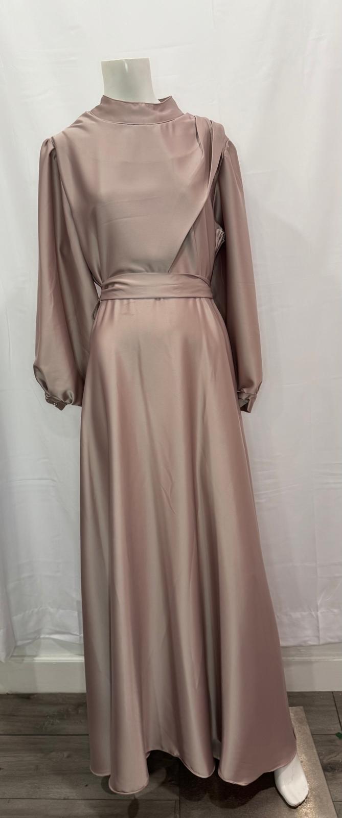 Cream  Pattern Evening Dress