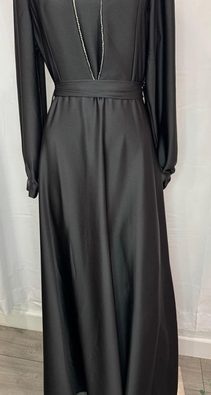 Black Pattern Evening Dress