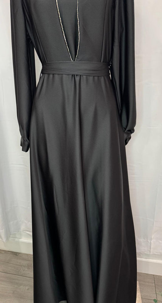 Black Pattern Evening Dress