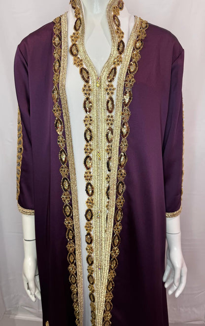 Dark Purple Event Kaftan/Dress 2 pieces