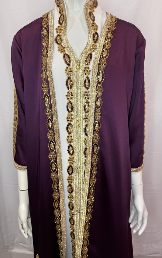 Dark Purple Event Kaftan/Dress 2 pieces