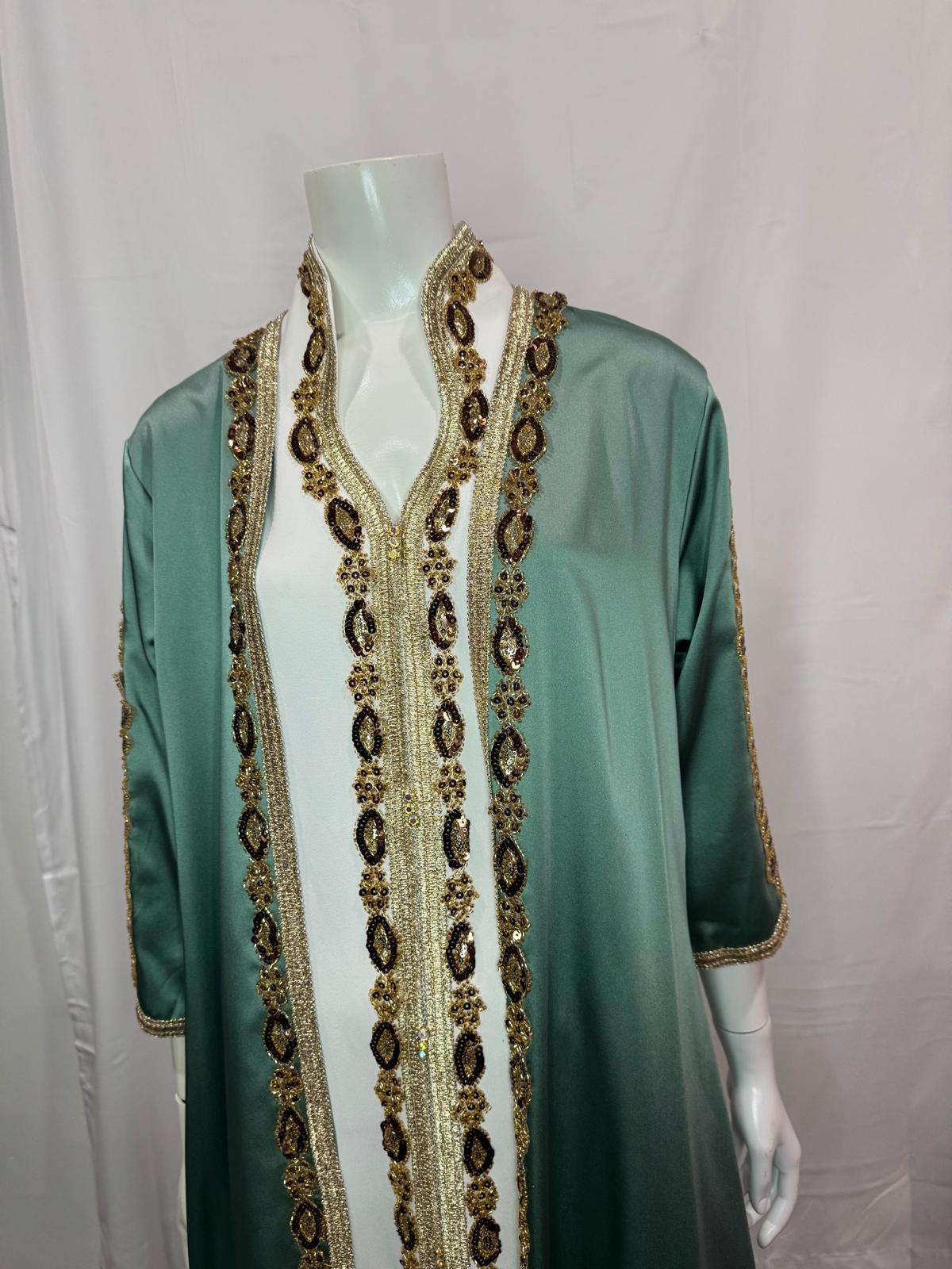 Green Purple Event Kaftan/Dress 2 pieces