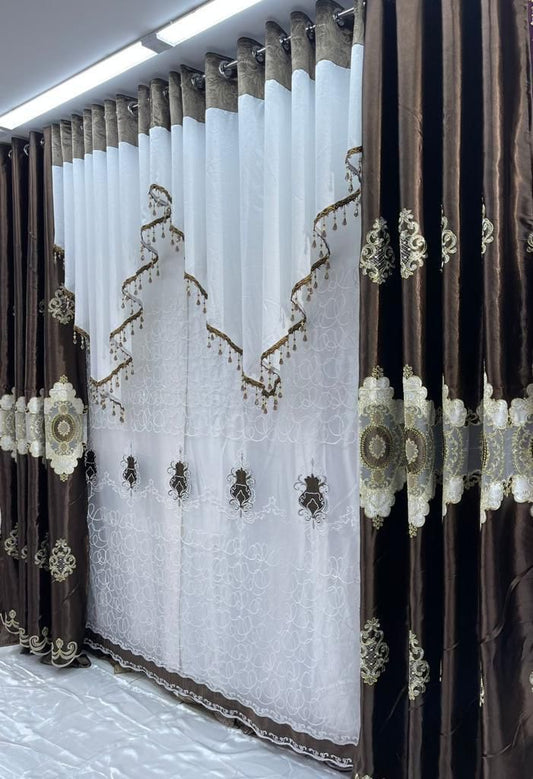 Layered Curtains Brown