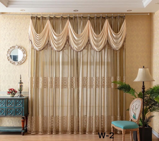 Double Layered Curtains Beige