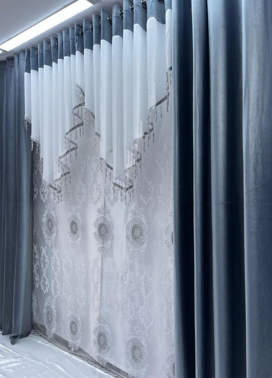 Layered Curtains Gray