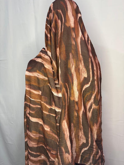 Earth-toned abstract Print Hijab from Turkey