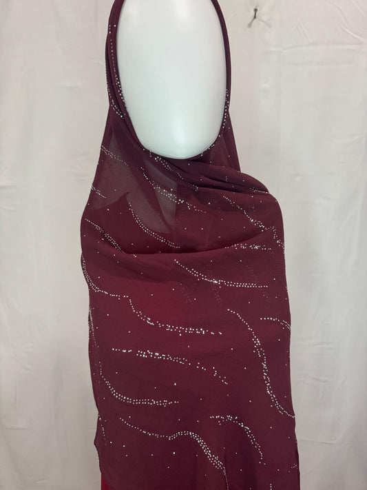 Hijab with Sparkling Rhinestone Accents
