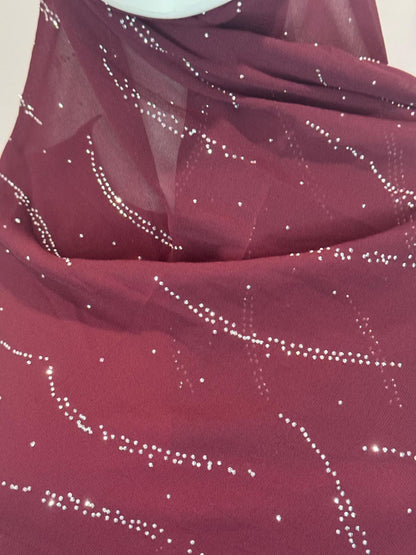 Hijab with Sparkling Rhinestone Accents
