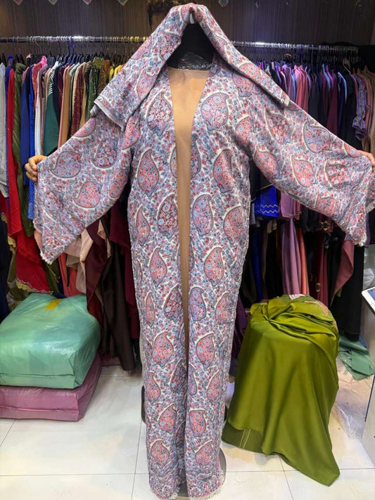 Paisley Open Pashmina Cashmere Abaya SIZE 52