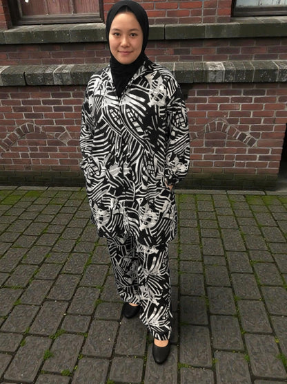 Noir Palm Luxe Co-Ord Set