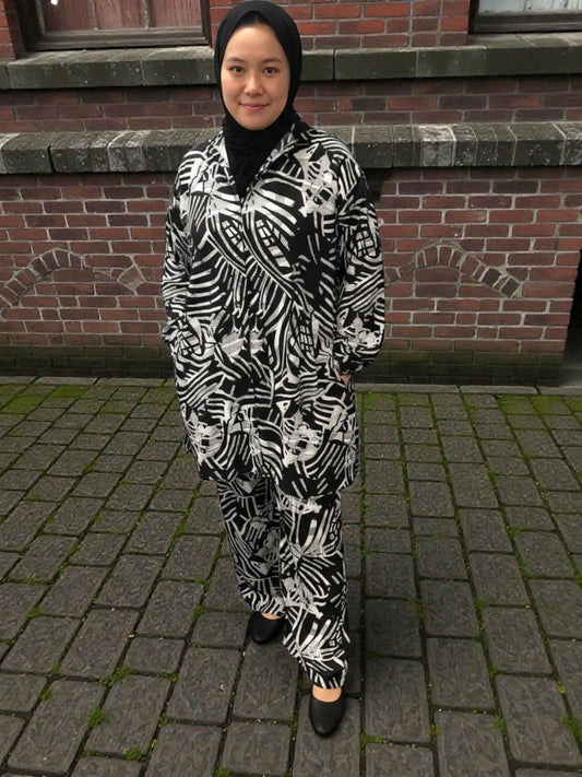 Noir Palm Luxe Co-Ord Set